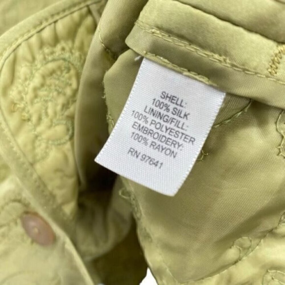 J. Jill Green Silk Embroidered Lightweight Jacket Coat - Picture 13 of 14